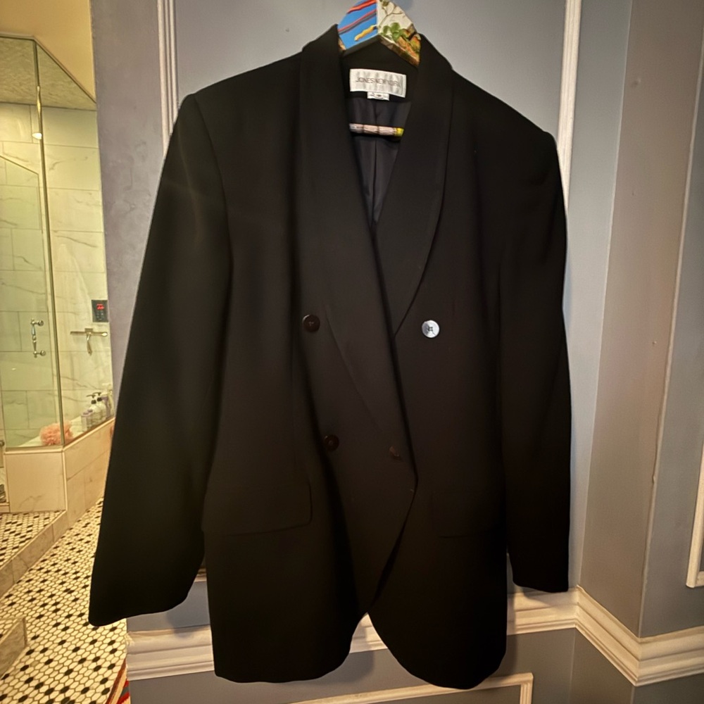 Vintage Jones New York Double-Breasted 100% Wool Blazer